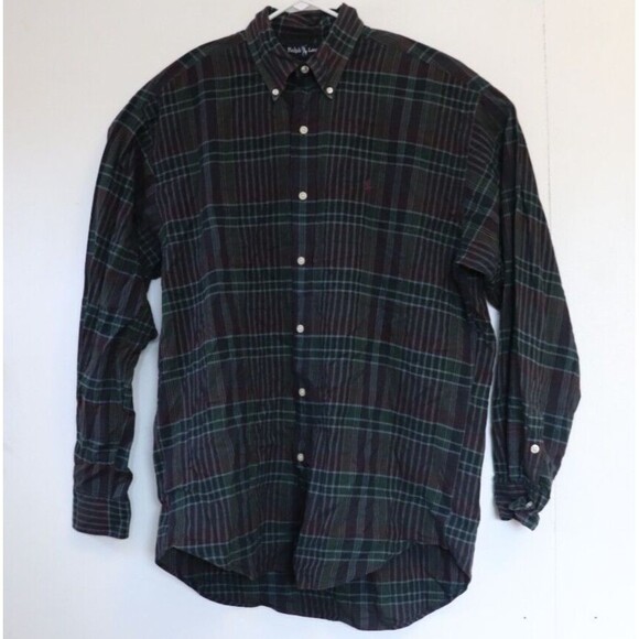 Polo Ralph Lauren Mens Shirt Button‎ Up Multicolored Plaid Long Sleeve M Blaire - Picture 1 of 7